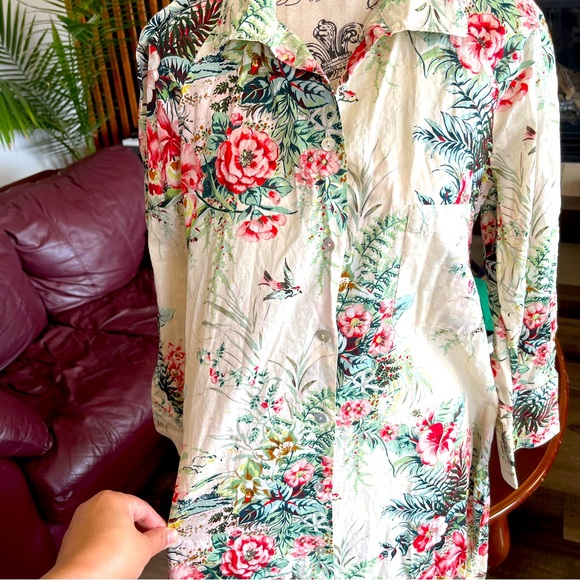 ZARA FLORAL OVERSIZE LONG SLEEVE DRESS - Picture 4 of 6